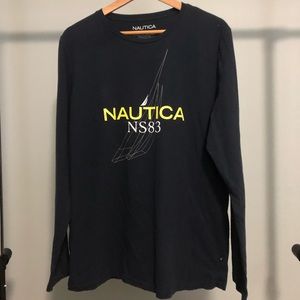 Nautica dark blue long sleeve T-shirt